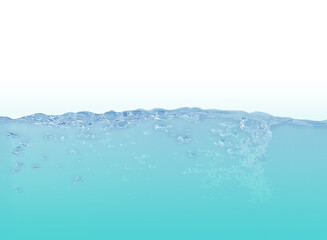Fresh water surface with splash and air bubbles .