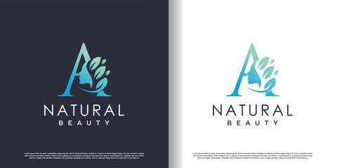 Nature beauty logo template with letter Z concept Premium Vector
