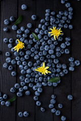 Fresh blueberry background, blueberries with space for text. Vegetarian concept. Berry textures. healthy eating