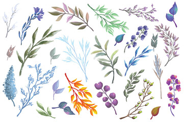 branches of trees, flowers, plants wallpaper, floral pattern illustration