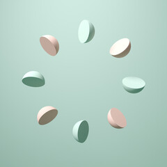 Multicolor pastel abstract background 3D rendering