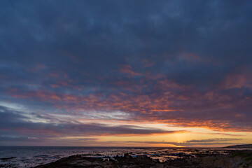 Sunset at Onrus, near Hermanus, Whale Coast, Overberg, Western Cape, South Africa.