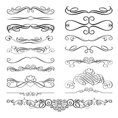 Obraz premium Vignette set. A set of different vignettes for decoration and design creation. Vector illustration isolated on a white background for design and web.