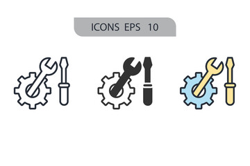 Repair icons  symbol vector elements for infographic web