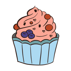 cupcake with blueberry.