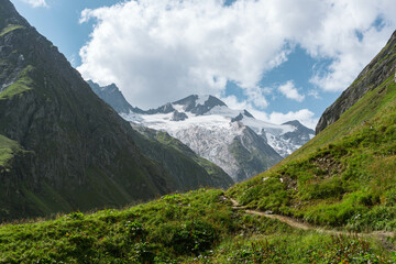 swiss mountains in the summer