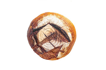 Fresh and delicious bread on the white background