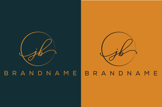 J B  JB hand drawn logo of initial signature, fashion, jewelry, photography, boutique, script, wedding, floral and botanical creative vector logo template for any company or business.