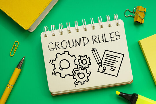 Ground rules are shown using the text