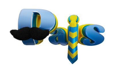 Isolated 3d stamp in portuguese for father's day retail campaign