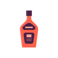 Bottle of liquor, great design for any purposes. Flat style. Color form. Party drink concept. Simple image shape