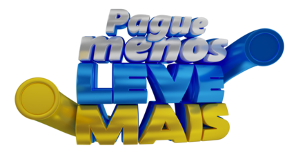 Selo 3d em português para varejo pague menos leve mais