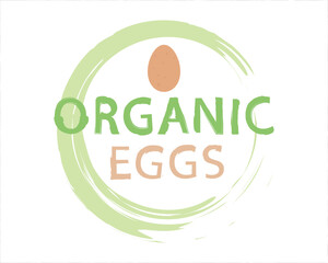Organic eggs logo vector