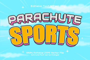 Parachute Sports editable text effect Cartoon style