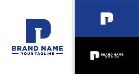 LETTER P LOGO PIPE NEGATIVE SPACE EDITABLE