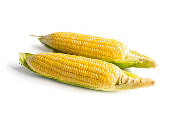 Sweetcorn isolated on a white background.