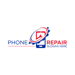 Rectangular phone repair technology logo template idea