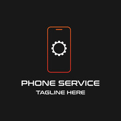 Modern phone service logo design creative idea