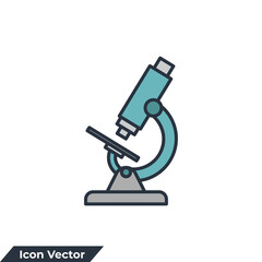 microbiology icon logo vector illustration. microscope symbol template for graphic and web design collection