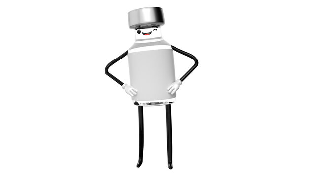 Personagem 3d vacina isolada