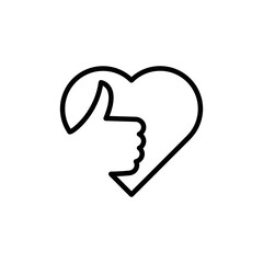 Like Icon Sign Vector Isolated on White Artboard 