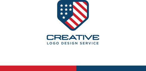 American flag logo or usa Flag icon