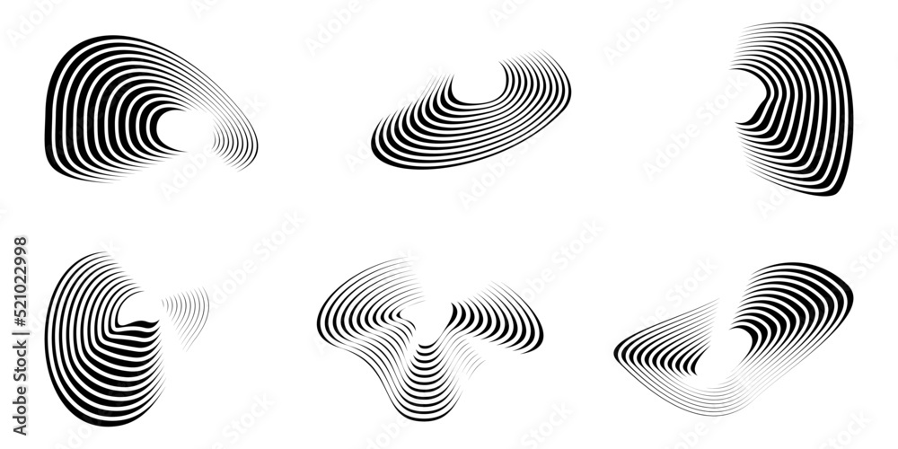 Wall mural abstract design elements. set of linear elements for you design. vector illustration. abstract geome