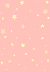 Gold stars pink background. golden abstract decoration for party, birthday celebrate, festive Vector illustration.