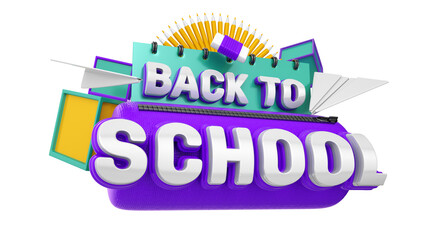 Selo 3d isolado back to school