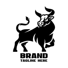 Modern stylized bull silhouette logo. Vector illustration