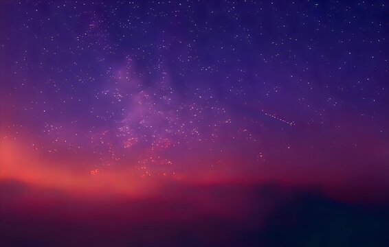 Milky Way Galaxy. Long exposure photograph. With grain