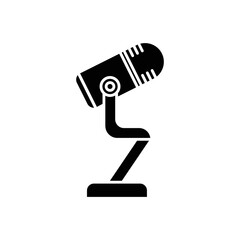 Microphone icon. Icon related to electronic, technology. Glyph icon style, solid. Simple design editable