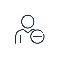 reduce user icon isolated on a white background.  user symbol with a minus sign for web and mobile applications.