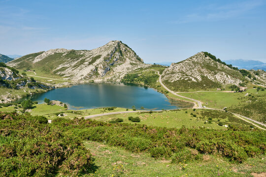 View of Lake Enol from the Picota