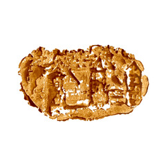 Seal artifact imprint shape vintage image stamp. Archeology antiquity history. Isolated, white background. Vector illustration