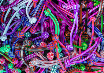 hair multicolored rubber bands grouped for background