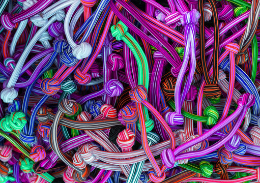 hair multicolored rubber bands grouped for background © apimook