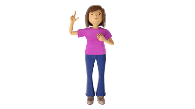 Isolated 3d Character For Pink October Breast Cancer Prevention Campaign