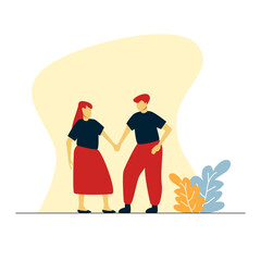 Couple holding hands