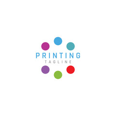 Abstract colorful logo digital printing, printing services, media, technology and the internet. With a modern and simple concept.