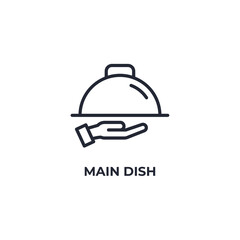 main dish line icon. linear style sign for mobile concept and web design. Outline vector icon. Symbol, logo illustration. Vector graphics