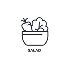 salad line icon. linear style sign for mobile concept and web design. Outline vector icon. Symbol, logo illustration. Vector graphics