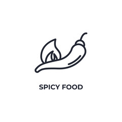 spicy food line icon. linear style sign for mobile concept and web design. Outline vector icon. Symbol, logo illustration. Vector graphics