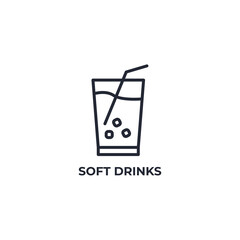 soft drinks line icon. linear style sign for mobile concept and web design. Outline vector icon. Symbol, logo illustration. Vector graphics