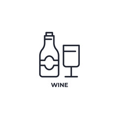 wine line icon. linear style sign for mobile concept and web design. Outline vector icon. Symbol, logo illustration. Vector graphics