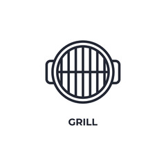 grill line icon. linear style sign for mobile concept and web design. Outline vector icon. Symbol, logo illustration. Vector graphics