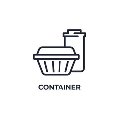 container line icon. linear style sign for mobile concept and web design. Outline vector icon. Symbol, logo illustration. Vector graphics