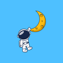 astronaut and moon