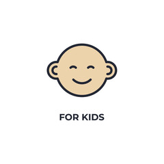 for kids vector icon. Colorful flat design vector illustration. Vector graphics