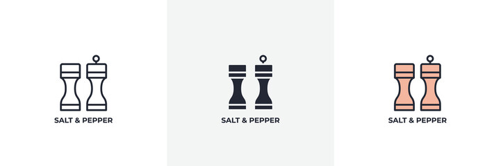 salt and pepper icon. Line, solid and filled outline colorful version, outline and filled vector sign. Idea Symbol, logo illustration. Vector graphics
